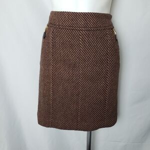 Ann taylor skirt brown tweet w/front pockets